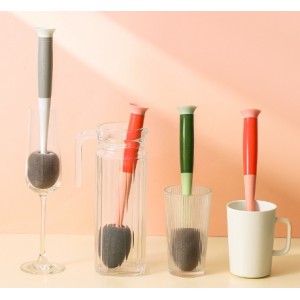 新款海绵杯刷长柄便携奶瓶刷可拆卸美妆蛋清洁刷多功能三合一杯刷